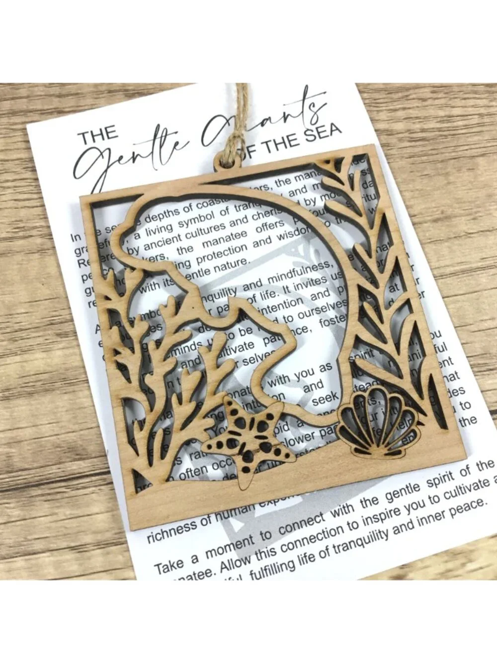 Manatee Story Card Ornament | Gentle Giants of the Sea | Tranquility & Mindfulne